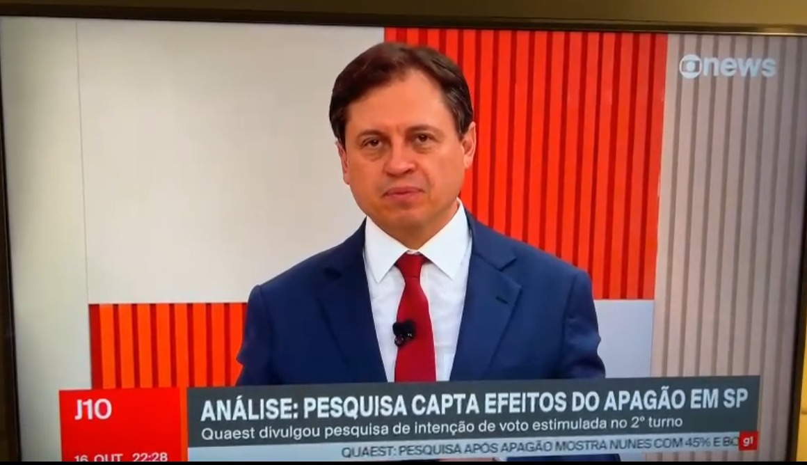 Gerson Camarotti, da GloboNews: ''Situao  de alerta na campanha de Nunes''