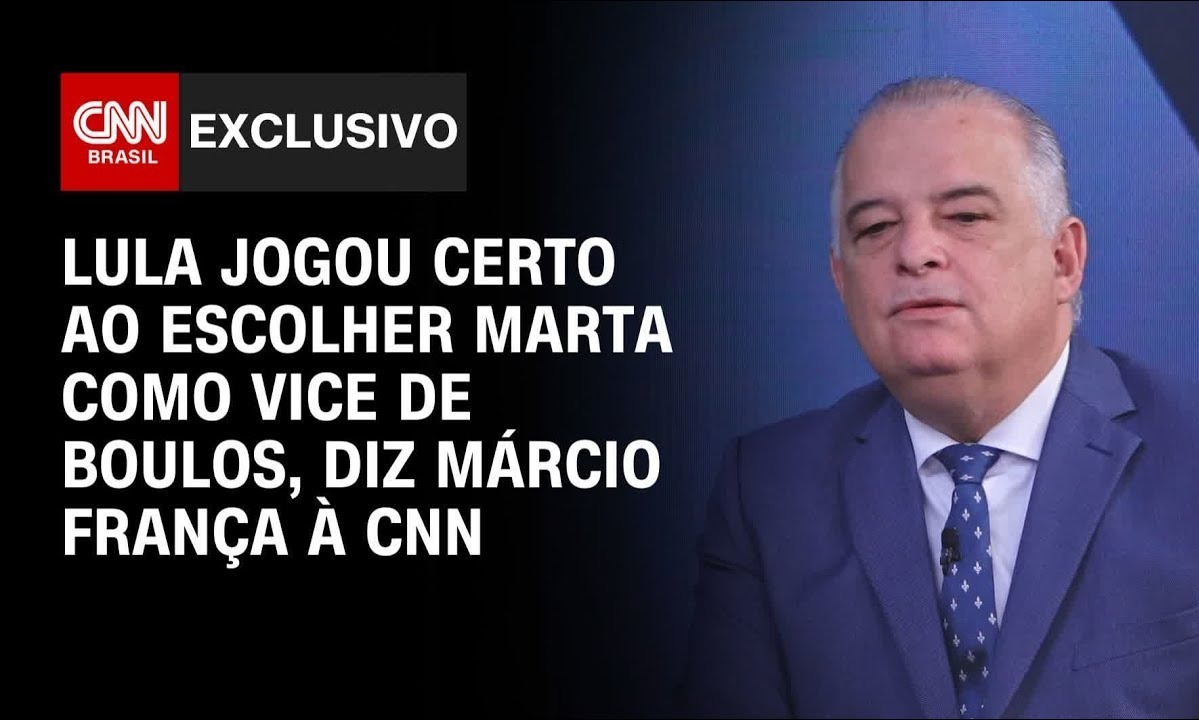 ''Lula jogou certo ao escolher Marta como vice de Boulos'', diz ministro Mrcio Frana