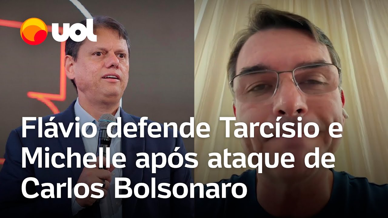 Fl�vio defende Tarc�sio e Michelle ap�s ataque indireto de Carlos Bolsonaro